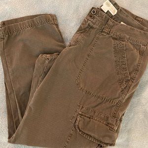 J.CREW, Chino Cargo Pant, Size 6 (ankle), Brown, Rip-Stop Cotton